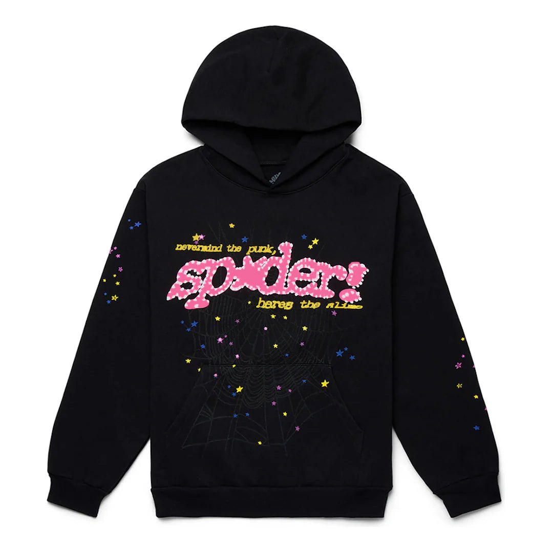 Sp5der P*NK V2 Hoodie Black